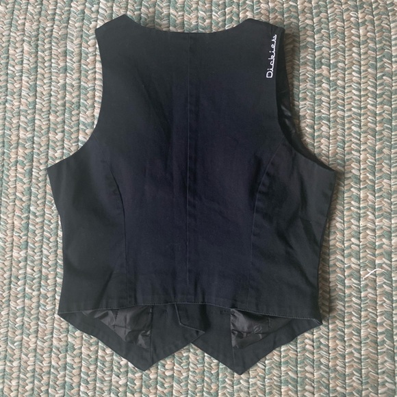 Dickies Form Fitting Black Cotton Double Breasted Vest Size Medium - Picture 2 of 6